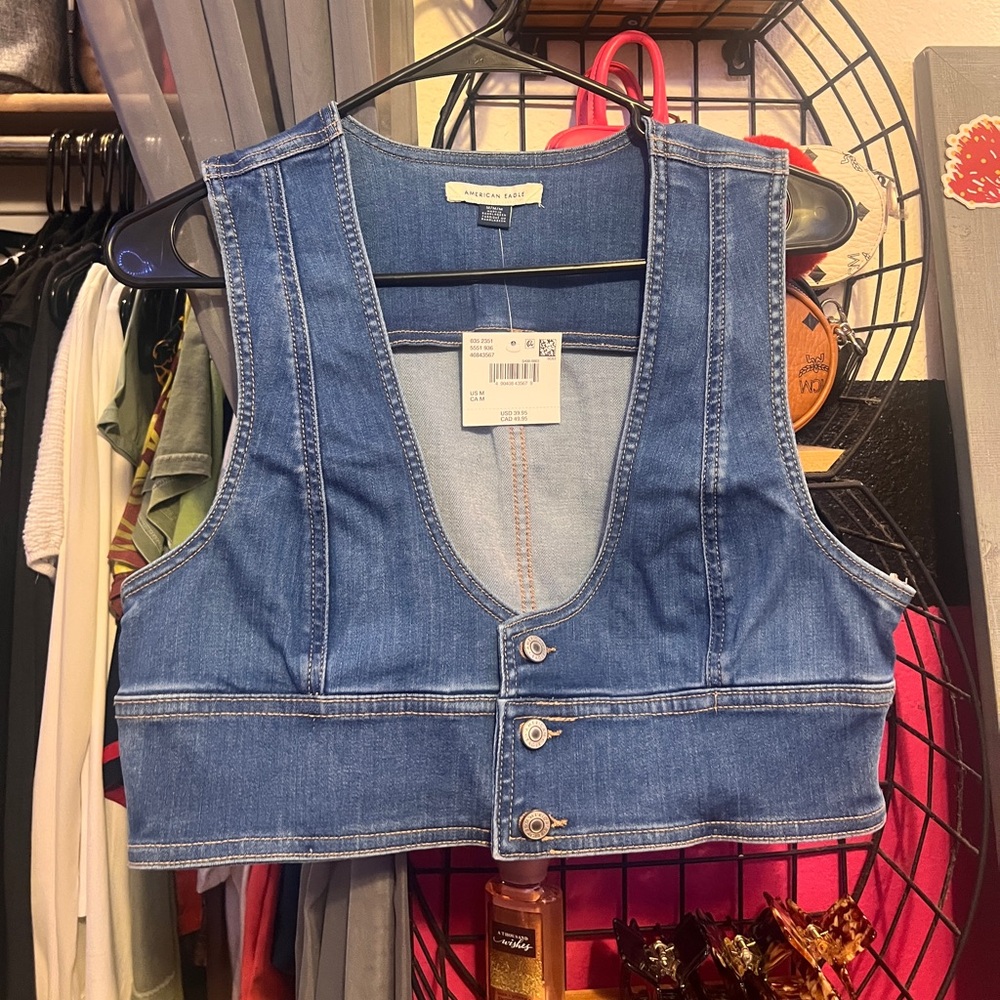 American Eagle Denim Vest Top